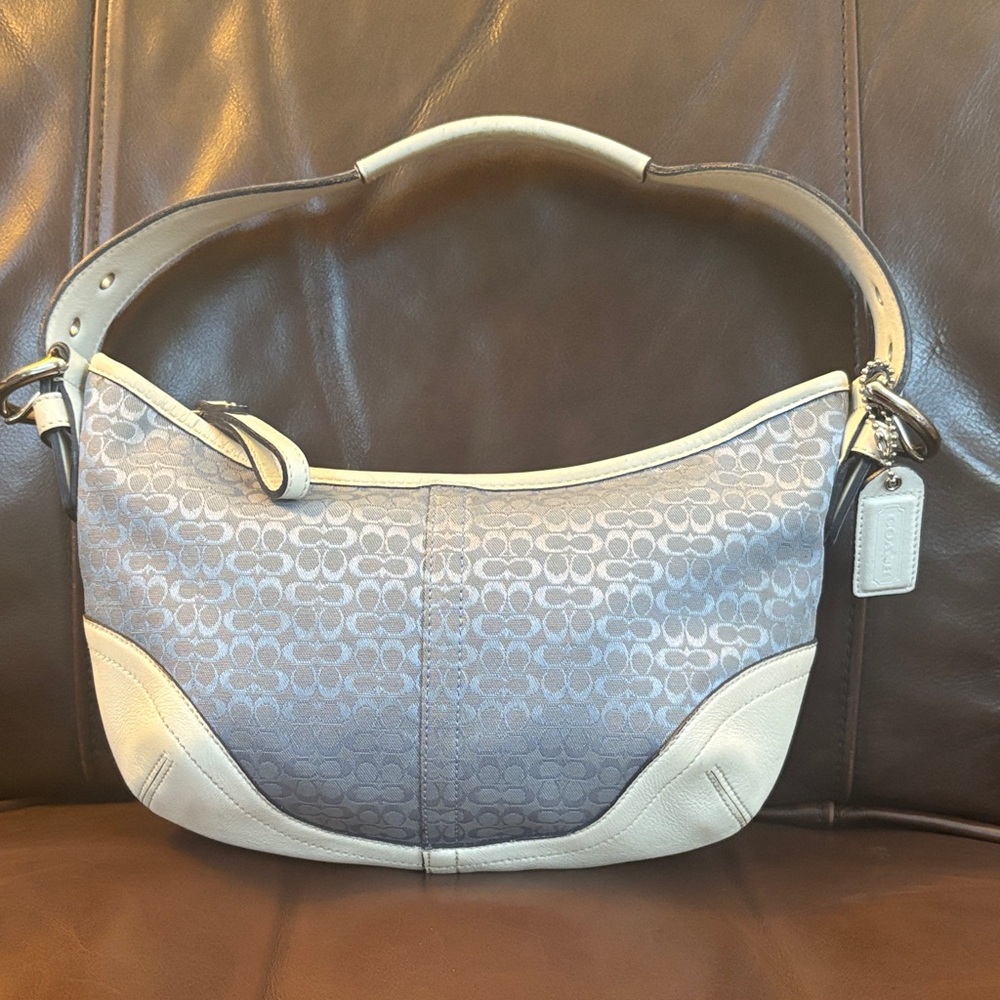 Coach Blue and Cream Hobo 6351 Shoulder Bag Y2K Vintage Mint! Flawless